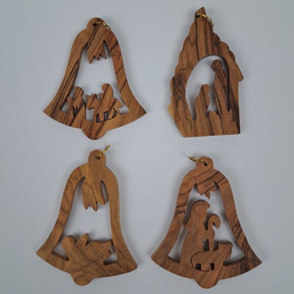 Olive Wood Holy Land Ornaments Handcrafted Lot of 12 - Picture 5 of 16